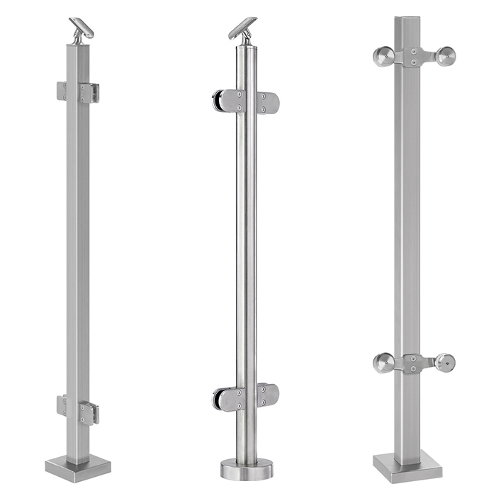 80/97cm Stainless Steel Balustrade Railing Post Grade Glass Clamps Fencing Posts 