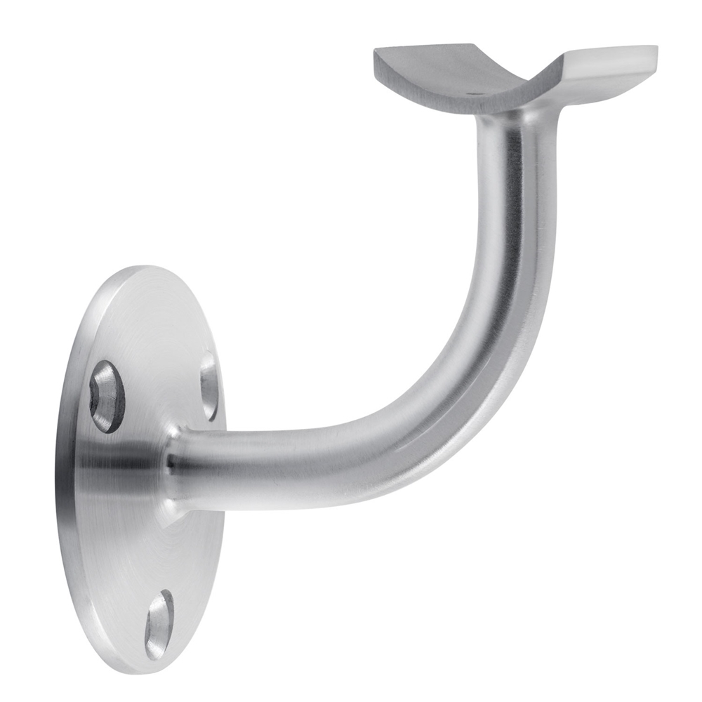 Select Length with 3-Groove End Caps Pre-Assembled Satin-Polish Brushed Stainless Steel Stair Handrail