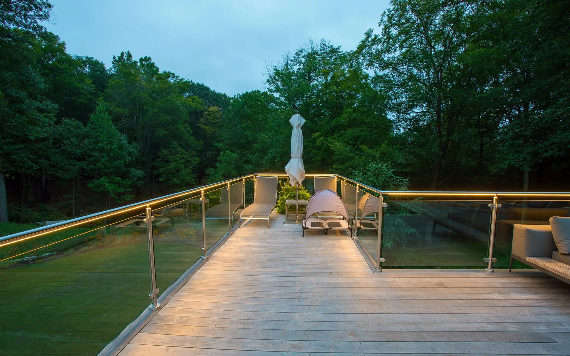 Glass Railing with LED Lights from BuyRailings